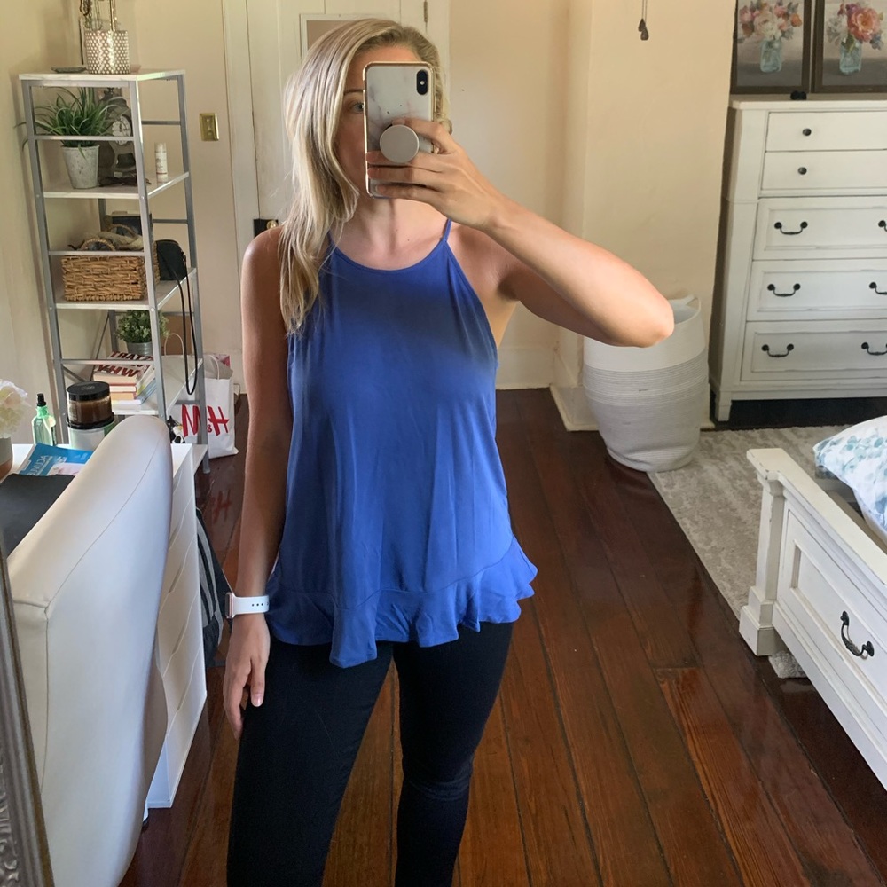 LOFT Blue Halter Blouse